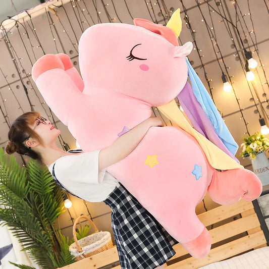 Hot Colorful Pegasus Pillow Angel Unicorn Plush Stuffed Toys Dolls For Kids Birthday Gift Valentine's Day Gifts Sofa Cushions