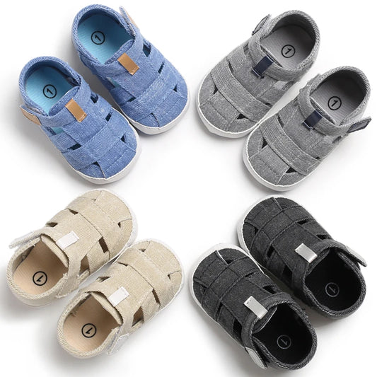 Summer Newborn Baby Boy Girl Solid First Walkers Soft Sole Crib Shoes Sneaker Prewalker Canvas Casual Anti Slip Shoes