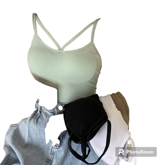Women's Underwear Seamless Body-fitting Vest Wrapped Detachable Chest Pad Cut Top