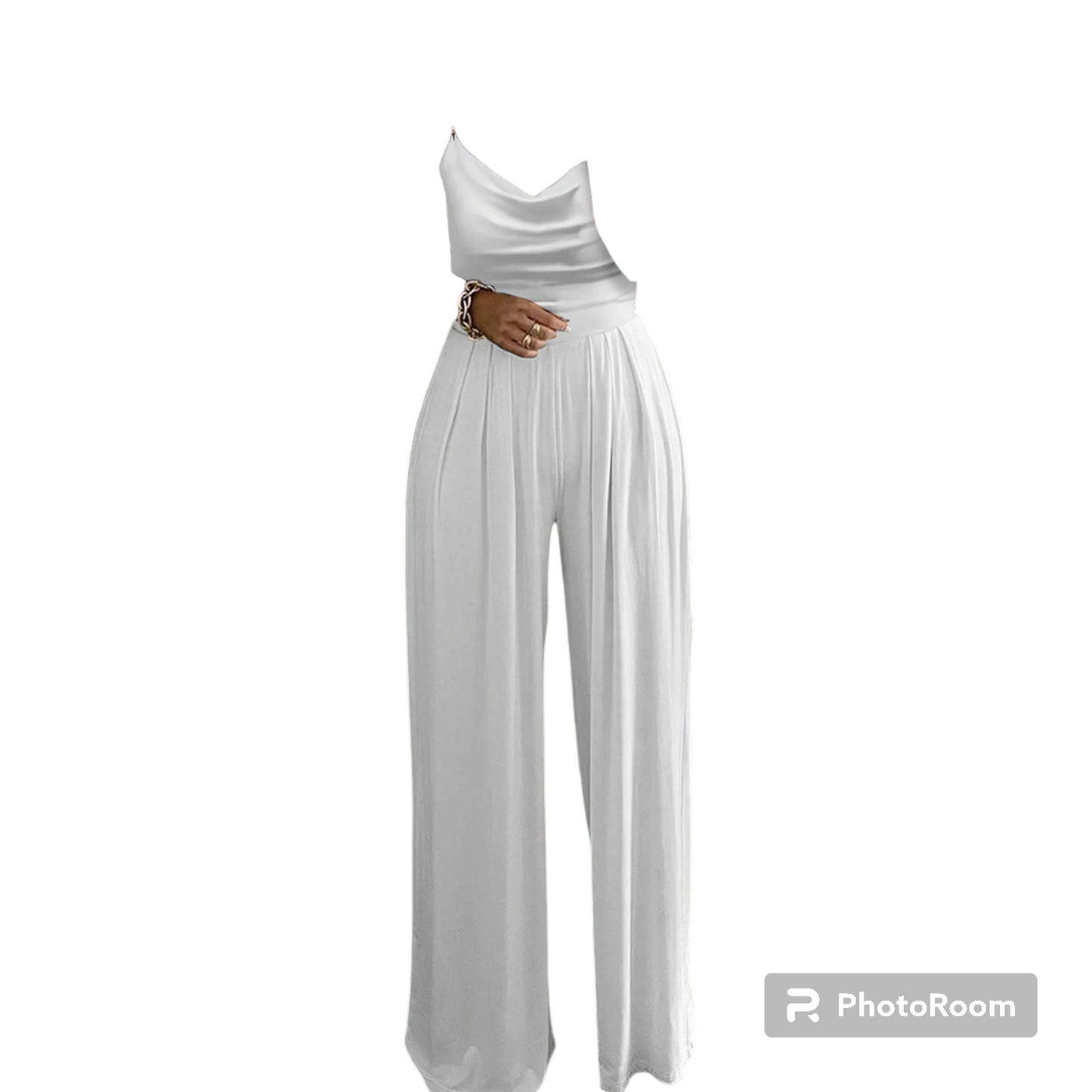 Elegant Jumpsuits Woman Party Clothing Sexy Sleeveless Pearl Sling Rompers 2023 Wide Leg Overalls