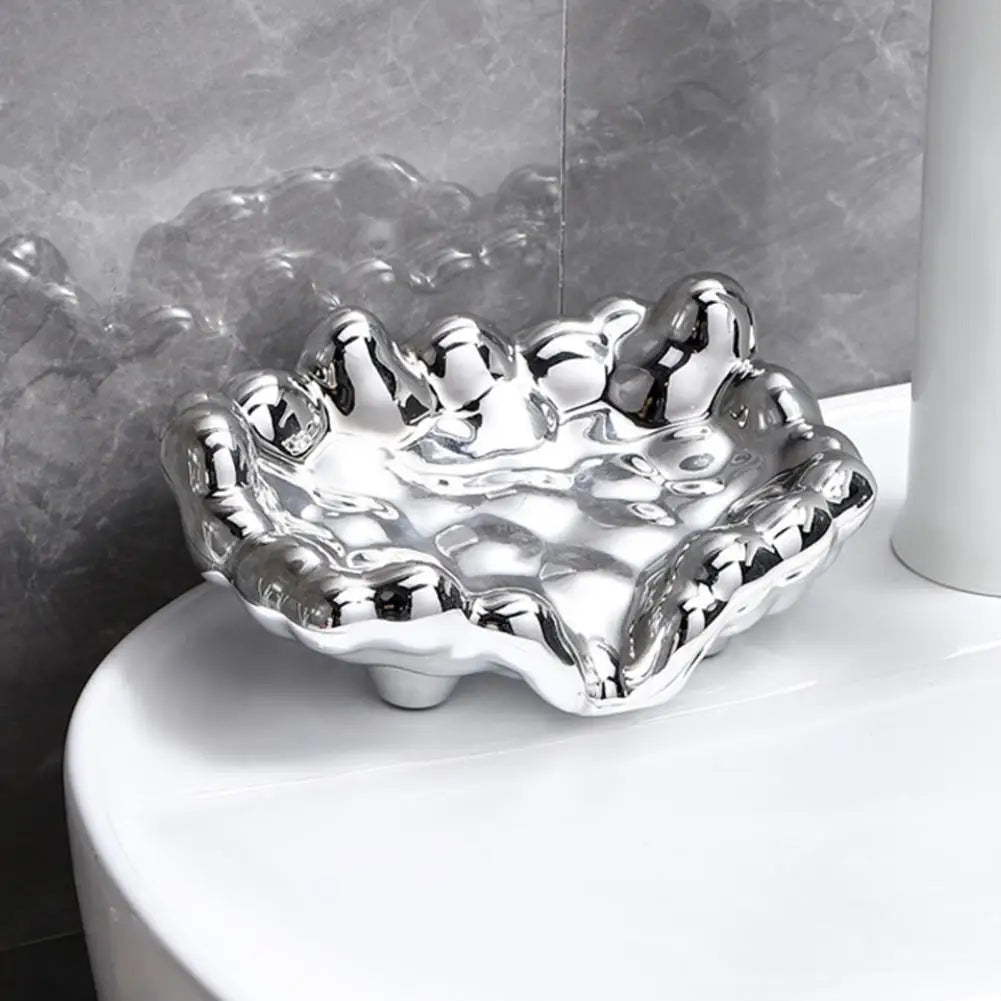 Quick Drain White/Golden/Silver Color Soap Dish Washbasin Countertop Storage Tray Washroom Accessories