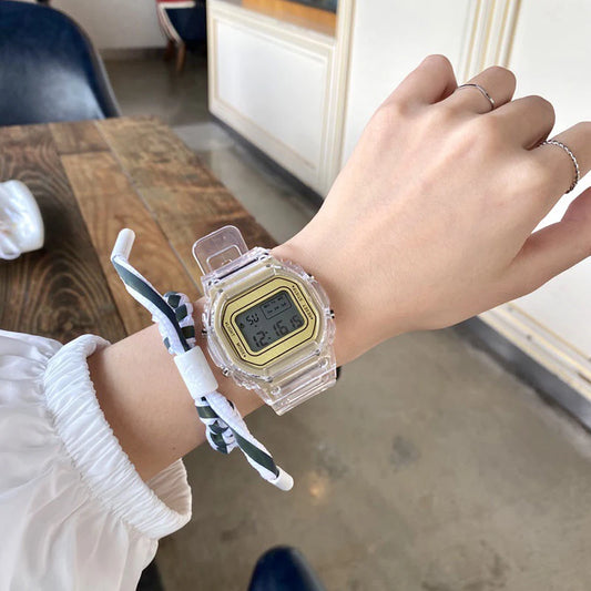 Fashion  Women Watches Gold Casual Transparent Digital Sport  Lover's Gift  Children Kid's Wristwatch Female Clock