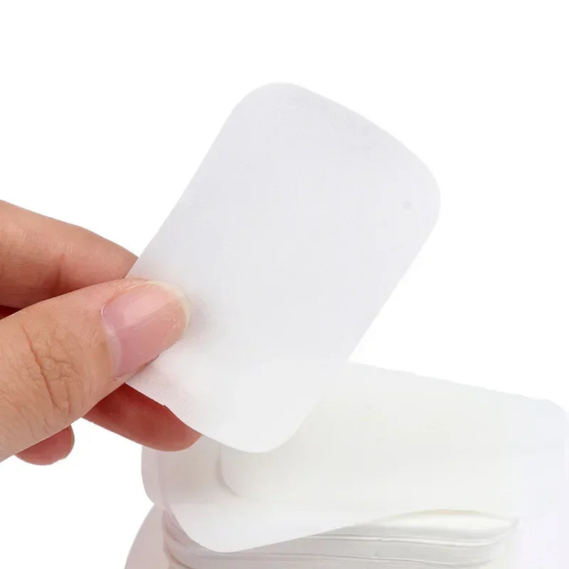 Traveling Disposable Hand Soap Tablet 20/50/100Pcs/bag White Soap Paper Hand Washing Cleaning Soap Paper Disinfection Hand Soaps