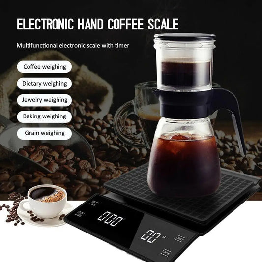 0.1g Digital Coffee Scale With Timer Electronic Scales Food Balance Measuring Weight Kitchen Coffee Scales