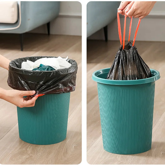 1 Roll Trash Bags Thicken Drawstring Garbage Bags Household Disposable Trash Pouch Kitchen Cleaning Waste Bag Waterproof Storage