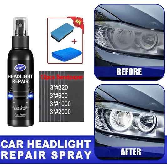 Car Headlight Polishing Agent Scratch Remover Repair Headlight Renewal Polish Liquid Headlight Restoration Kit Auto Accessories