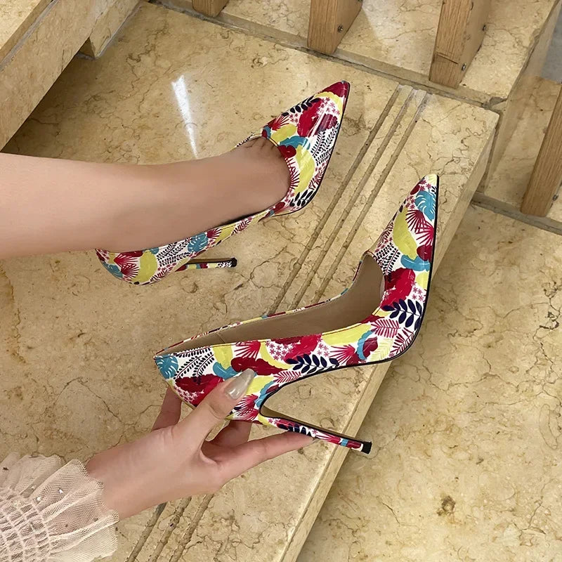 Women Colored Pumps High Heels Shoes Fashion Office Shoes Stiletto Party Shoes Female Heels Dress Wedding Shoes Big Size 46