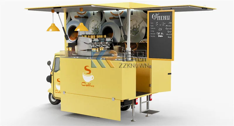 Electric Piaggio Ape Food Truck Coffee Vending Kiosk Mobile Espresso Coffee Ice Cream Cart Snack Catering Trailer Mini Truck