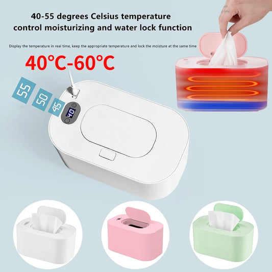 Baby Wipes Warmer Heater Wet Towels Dispenser Napkin Heating Box Home/Car Use Mini Wipe Warmer Case Disinfecting Wipes Machine
