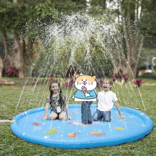Kids Sprinkler Play Pad Mat Outdoor Lawn Beach Sea Animal Inflatable Water Spray Water Games Beach Mat Cushion Activity Toys