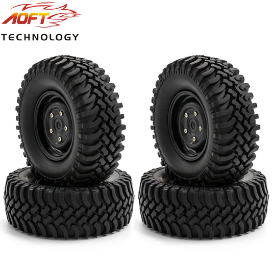 4Pcs 110*37mm 1.9 Inch Wheel Rim and Tyres Tires for 1/10 RC Crawler Car TRX4 Axial SCX10 90046  SCX10 III AXI03007 AXI03003 Kit