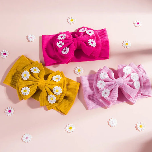 Baby Girls Headbands Cute Flower Soft Elastic Newborn Headbands Bow Headwear Photo Props Turban Infant Kids Hair Accessories
