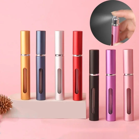 5ml Portable Perfume Refill Bottle Mini Metal Sprayer Refillable Aluminum Empty Glass  Atomizer Travel Women Cosmetic Containers