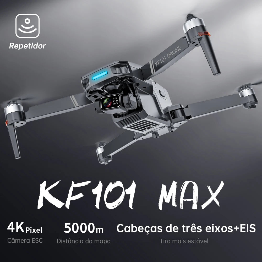 KF101 Max Drone 4K Professional 5G WIFI Dron HD EIS Camera Anti-Shake 3-Axis Gimbal Brushless Motor RC Foldable Quadcopter toys