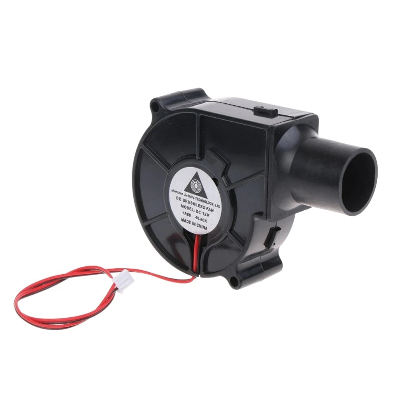 BBQ Fan Cooling 7530 Air Blower for DC12V 1.5A Brushless 2Pin Connector 2500R Fans 75x75x30mm with Air Duct 87HA