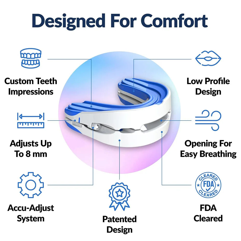 Adjustable Anti Snoring Mouth Guard Braces Anti-Snoring Device Man Snoring Stopper for Improve Sleep Quality Better Breath