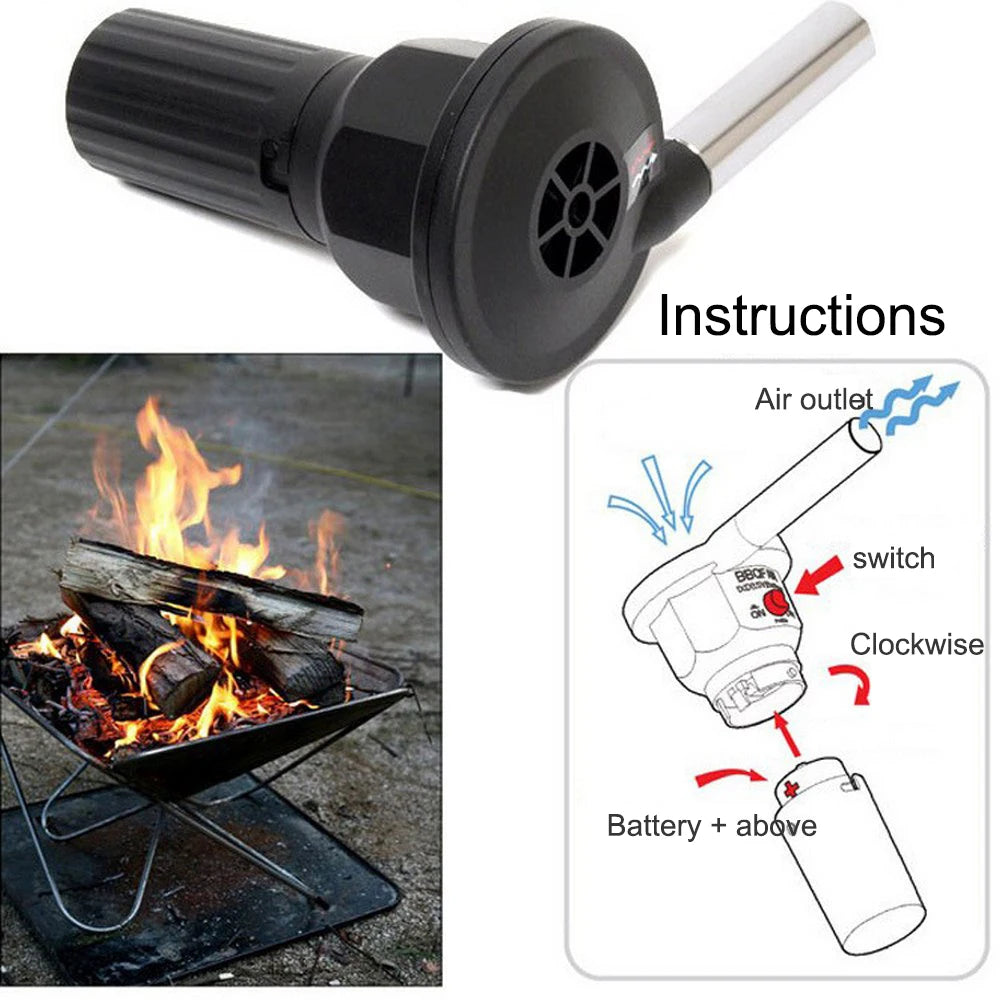 Mini Electric Blower Outdoor Barbecue Appliances Small Gas-fired Picnic Cooker Grill Fan Carrying Fire Tools Portable Air Blower