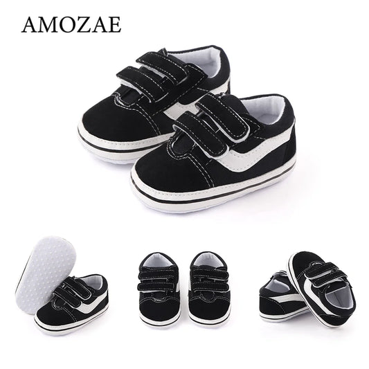 Newborn Baby Boys Shoes Pre-Walker Soft Sole Pram Shoes Baby Shoes Spring/Autumn Canvas Sneakers Bebes Trainers Casual Shoes