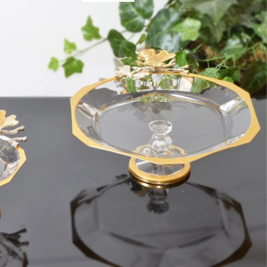 Glass Dinner Plates Serving Set Tray one Tier Cookie Cake Stand Sushi Plates Serving Plates Dishes Serving Tray Luxury Food Tray