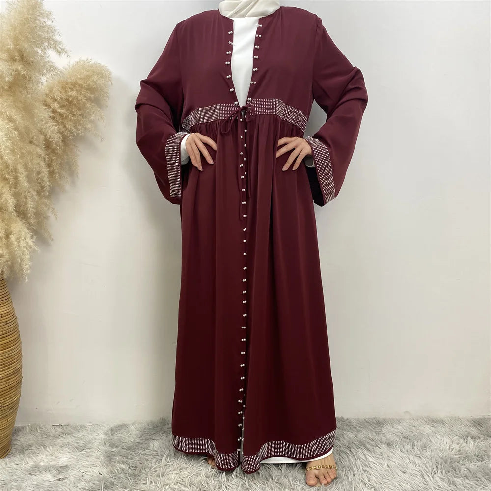 Latest Abaya Dubai Luxury Muslim Women Clothing Nida Turkey Prayer Modest Dress Hijab Kaftan For Woman Ramadan Kimono Robe