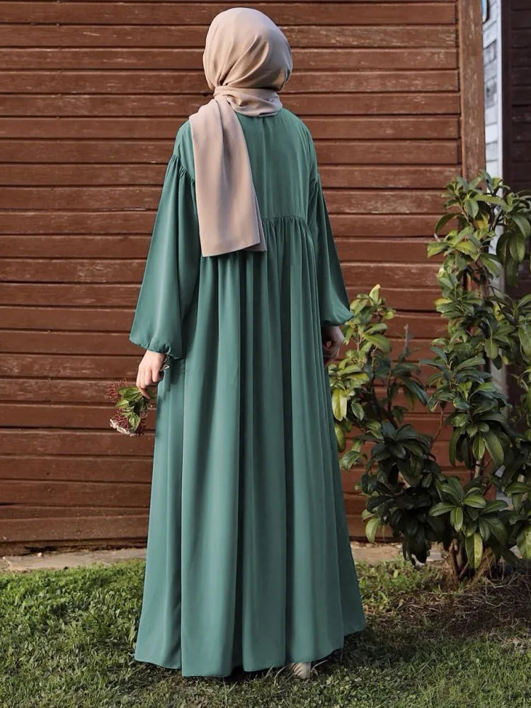 Autumn and winter new style of Muslim full-color robe dress gown