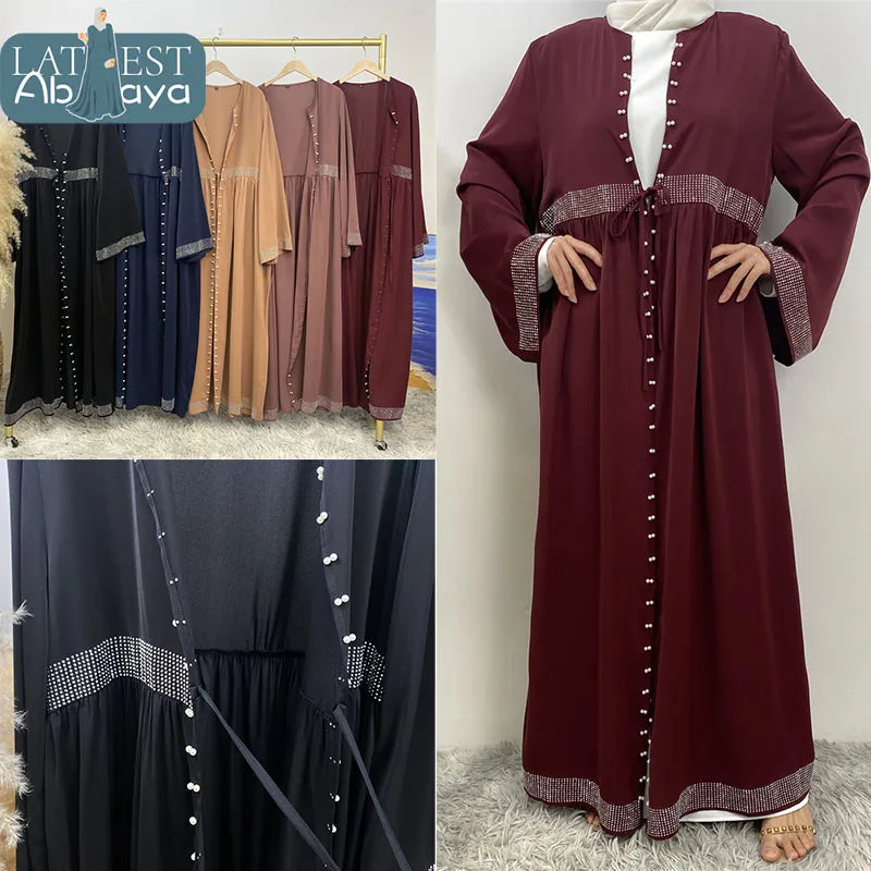 Latest Abaya Dubai Luxury Muslim Women Clothing Nida Turkey Prayer Modest Dress Hijab Kaftan For Woman Ramadan Kimono Robe